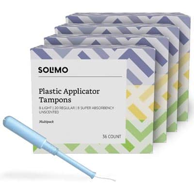 Amazon Brand - Solimo Plastic Applicator Tampons