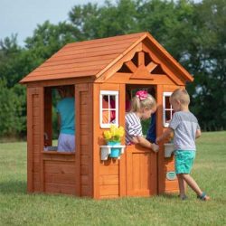  Backyard Discovery Deluxe Cedar Mansion Wooden Playhouse